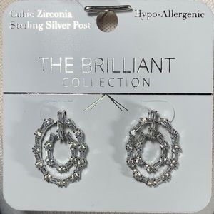 Charming Charlie Elegant CZ Silver Post Earrings